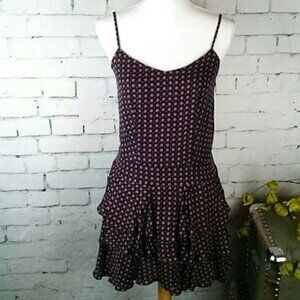 Derek Lam 10 Crosby Sleeveless Floral Ruffle Mini Dress Size 2 Blue/Red